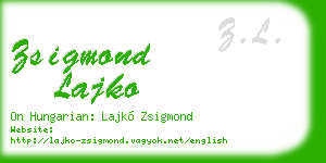 zsigmond lajko business card